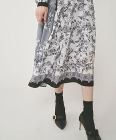 GRACE CONTINENTAL フラワーパネルプリントワンピース