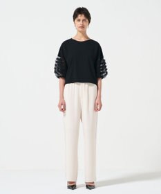 GRACE CONTINENTAL チュールフリルスリーブトップ