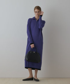 GRACE CONTINENTAL バイカラーストレートニットワンピース パープル