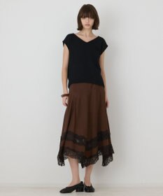 GRACE CONTINENTAL レースヘムフレアスカート
