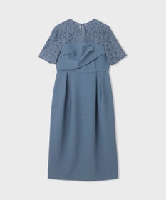 GRACE CONTINENTAL ドレープ タック ワンピース ピンク 膝下 GRACE CONTINENTAL（グレースコンチネンタル）の「タフタタック