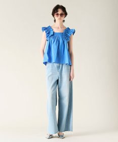 GRACE CONTINENTAL ショルダーフリルトップ ブルー