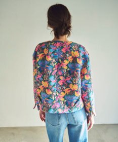 GRACE CONTINENTAL フラワージャガードノーカラージャケット