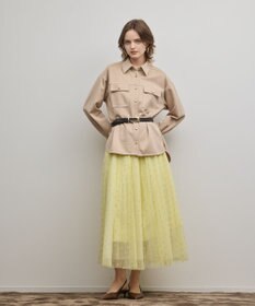 GRACE CONTINENTAL フロッキードットプリーツスカート