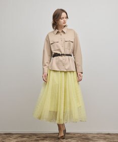 GRACE CONTINENTAL フロッキードットプリーツスカート