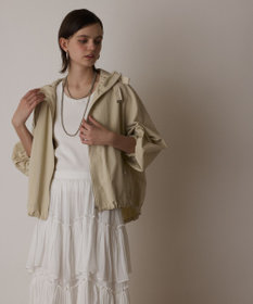 GRACE CONTINENTAL ナイロンバルーンフードジャケット ベージュ