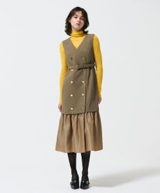 GRACE CONTINENTAL カルゼコンビジレワンピース キャメル