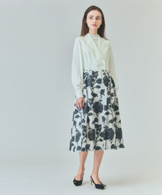 GRACE CONTINENTAL フラワージャガードテーラードレス