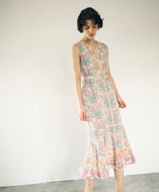 GRACE CONTINENTAL サラサストライププリントワンピース