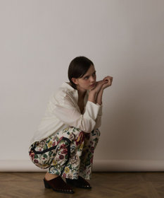 GRACE CONTINENTAL アンティークフラワープリントパンツ