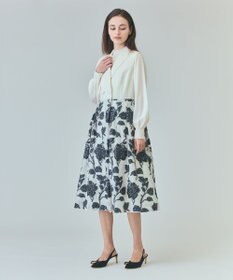 GRACE CONTINENTAL フラワージャガードテーラードレス