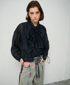 GRACE CONTINENTAL シアードレープブルゾン ブラック