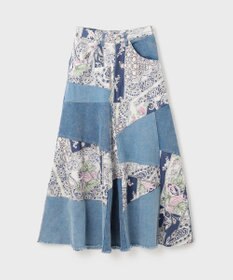 GRACE CONTINENTAL スカーフコンビデニムスカート