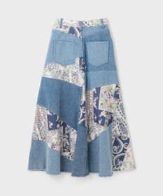 GRACE CONTINENTAL スカーフコンビデニムスカート