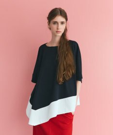GRACE CONTINENTAL バイカラーアシメトップ ブラック