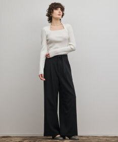 GRACE CONTINENTAL スクエアリブニットトップ