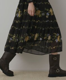 GRACE CONTINENTAL フラワープリントティアードワンピース