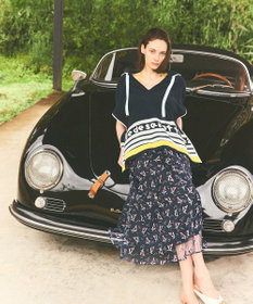 GRACE CONTINENTAL マリンembフレアスカート