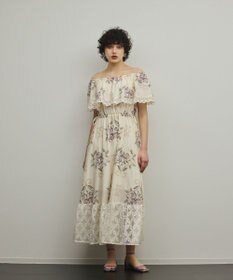GRACE CONTINENTAL レースコンビクロスステッチワンピース