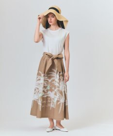 GRACE CONTINENTAL プラージュプリントタックスカート