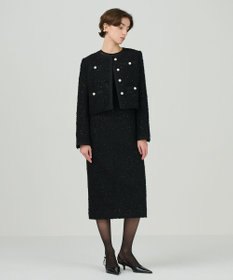 GRACE CONTINENTAL ツイードショートジャケット ブラック