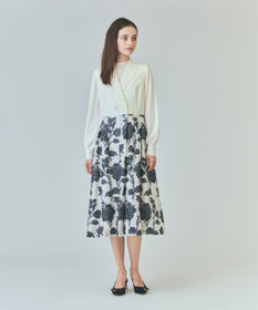 GRACE CONTINENTAL フラワージャガードテーラードレス