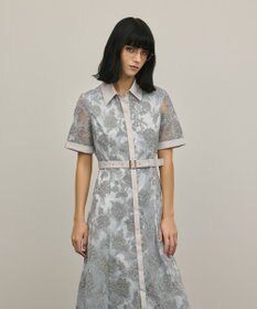 GRACE CONTINENTAL フラワーコード刺繍ワンピース