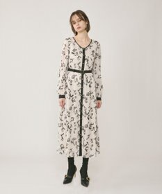 GRACE CONTINENTAL コスメフロッキープリントワンピース