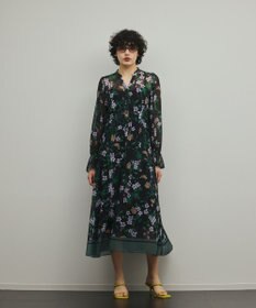 GRACE CONTINENTAL ドロストティアードフレアワンピース ブラック