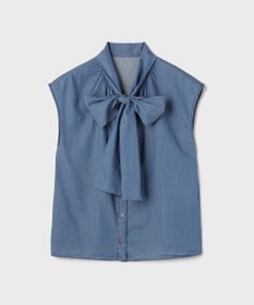 GRACE CONTINENTAL シアーデニムボウタイブラウス