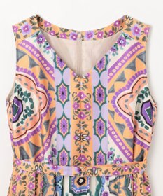 GRACE CONTINENTAL パネルプリントティアードワンピース