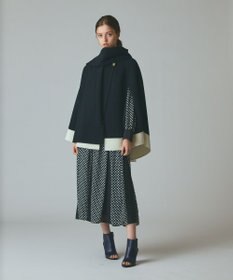 GRACE CONTINENTAL ストール付リバーケープ ブラック