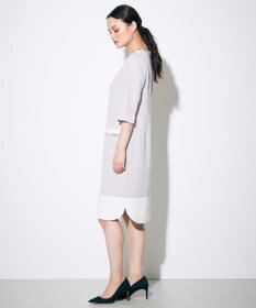 GRACE CONTINENTAL バイカラービジューワンピース