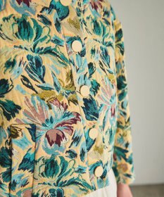 GRACE CONTINENTAL フラワージャガードノーカラージャケット