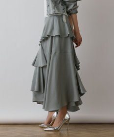 GRACE CONTINENTAL イレヘムサテンスカート グリーン
