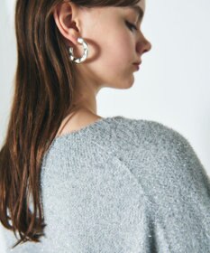 GRACE CONTINENTAL ラメVネックニットトップ