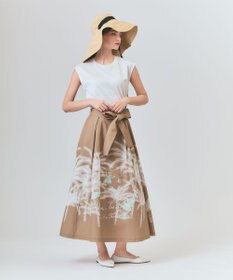 GRACE CONTINENTAL プラージュプリントタックスカート