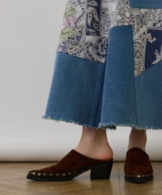 GRACE CONTINENTAL スカーフコンビデニムスカート