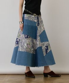 GRACE CONTINENTAL スカーフコンビデニムスカート