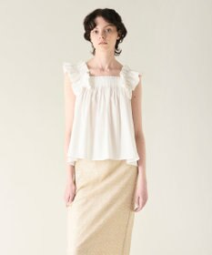 GRACE CONTINENTAL ショルダーフリルトップ ホワイト