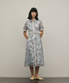 GRACE CONTINENTAL フラワーコード刺繍ワンピース