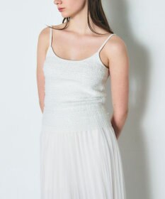 GRACE CONTINENTAL ラメツイードニットキャミ ホワイト