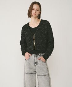 GRACE CONTINENTAL ツイードニットzipカーディガン