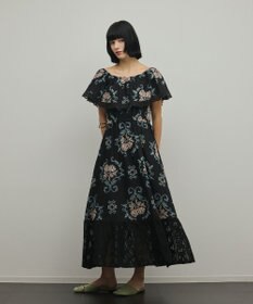 GRACE CONTINENTAL レースコンビクロスステッチワンピース