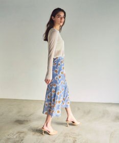 GRACE CONTINENTAL マーガレットフラワープリントスカート