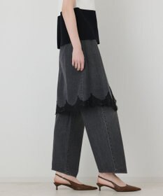 GRACE CONTINENTAL レーススカートレイヤードデニム