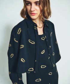 GRACE CONTINENTAL リップモチーフショートシャツ