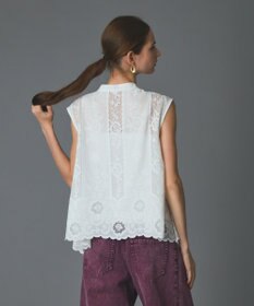 GRACE CONTINENTAL 刺繍スキッパートップ