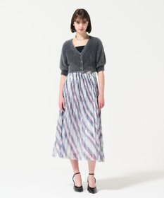GRACE CONTINENTAL ラメラインプリーツスカート