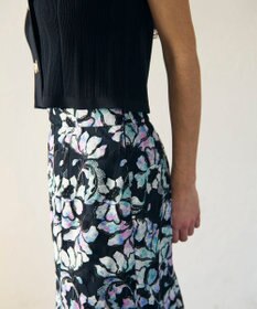 GRACE CONTINENTAL フラワー刺繍プリントスカート